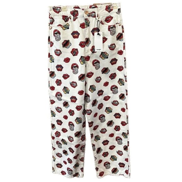 Wrangler Barrel 652 Read My Lips Jeans Women 29x31” New Cotton Zip Pockets Logo - Picture 1 of 16